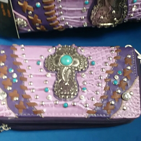 Purple conceal/carryPurse/handbag matching wallet - Picture 5 of 6
